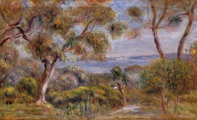 De Zee bij Cagnes, c.1910 door Pierre Auguste Renoir